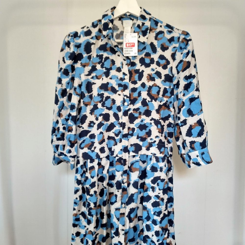 H&M Blue Leopard Print Dress - NWT - 2